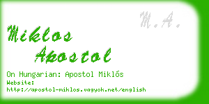 miklos apostol business card