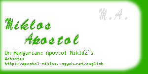 miklos apostol business card